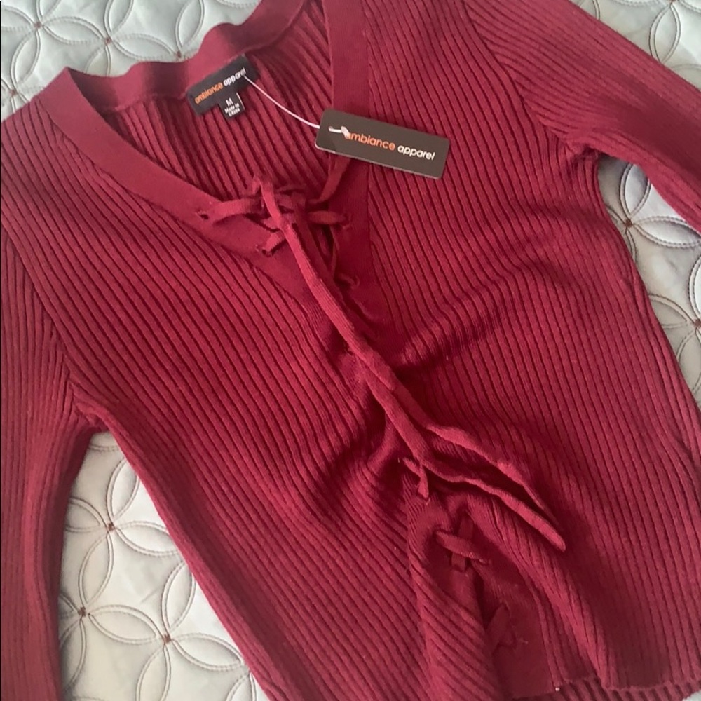 Tie up sweater